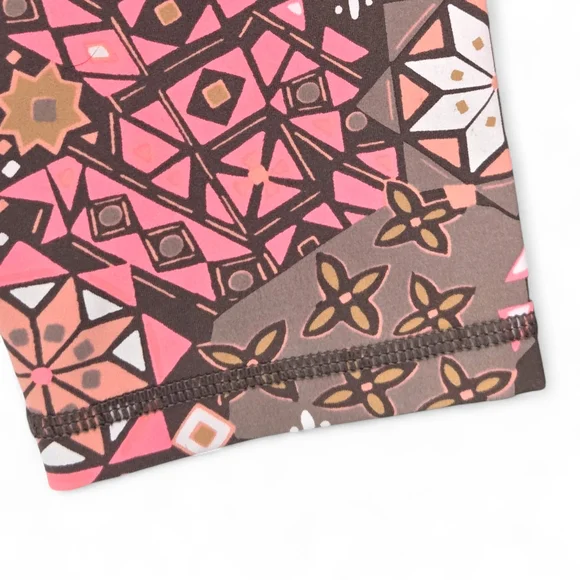 Aerie Women's Leggings with Pink and Brown Geometric Pattern Size L EUC - Picture 9 of 16